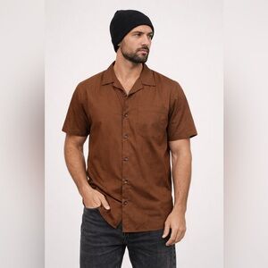 MBX Los Angeles Woven Breathable Short Sleeve Boho Button Up NWT Shirt Medium